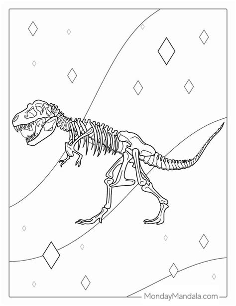 coloring pages dinosaur bones
