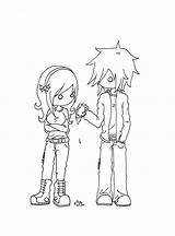 Emo Coloring Pages Couple Heart Anime Printable Give Drawing Kids Disney Cartoon Print Cute Boy Color Couples Bestcoloringpagesforkids Library Clipart sketch template