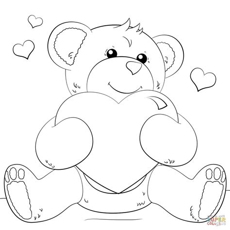 pin  lee therainbowfairy  flowers heart coloring pages teddy