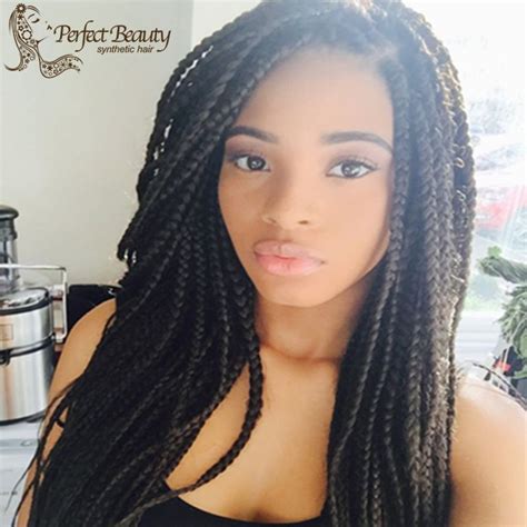 Medium Box Braids Synthetic Lace Braided Wig Heat Resistant Wig With