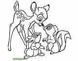Bambi Coloring Pages Flower Thumper Disney Printable Book Disneyclips Funstuff sketch template