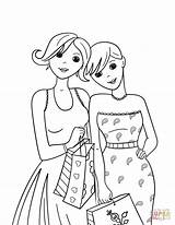 Coloring Friends Pages Printable Drawing Women Version sketch template