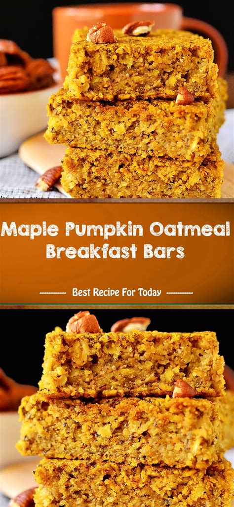 maple pumpkin oatmeal breakfast bars healthy recipes