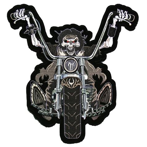 piece large size embroidery ghost biker patches  jacket