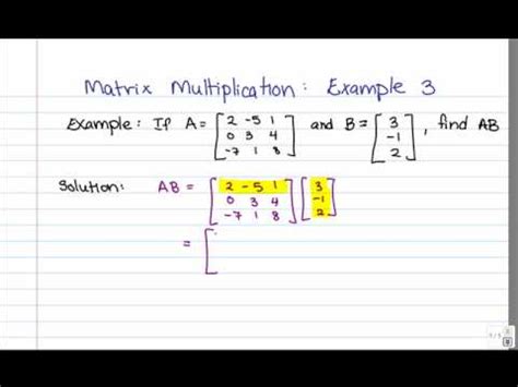 matrix multiplication      youtube