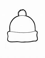 Stocking Hat Cap Coloring Template Winter Hats Templates Clipart sketch template
