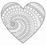 Coloring Pages Adults Heart Hearts Geometric Shape sketch template