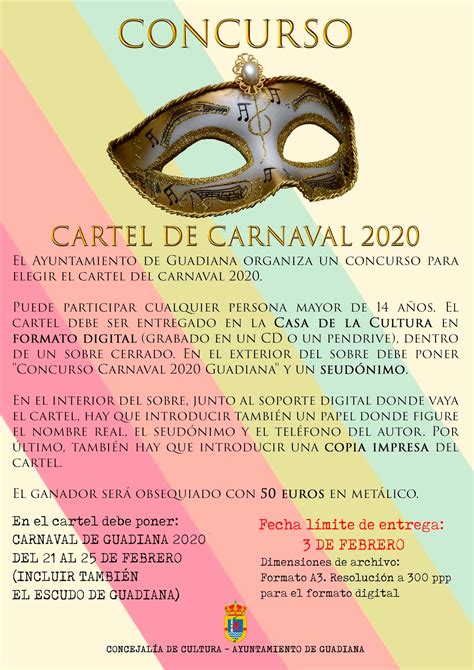 concurso  el cartel de carnaval  ayuntamiento de guadiana
