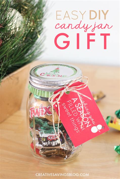 super easy diy candy jar  cute printable gift tags
