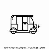 Rickshaw Coloring Auto Pages sketch template