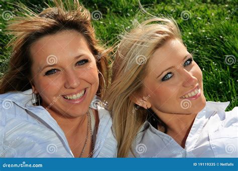 Two Beautiful Girl On The Hill Stock Image Image Of Attractive