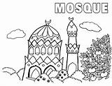 Mosque Coloring Pages Mosque1 Coloringway sketch template