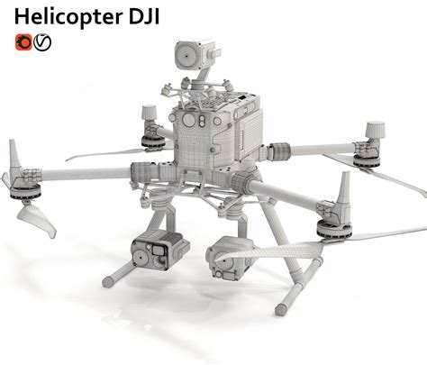 helicopter dji matrice  rtk combo  model rigged cgtrader