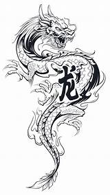 Dragon Tattoo Vector Drawing Designs Illustration Asian Vecteezy Chinese Outline Drawings Japanese Tattoos Dragons Clipart Choose Men Behance sketch template