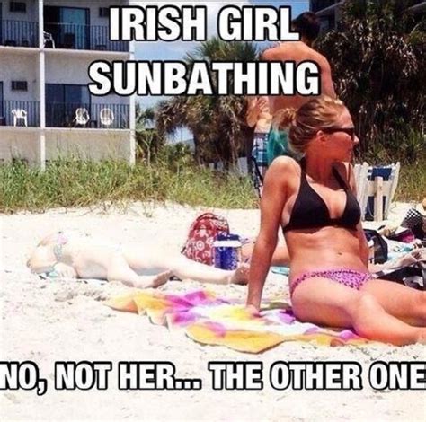 sun tan beach humor white girl irish meme funny stuff pinterest