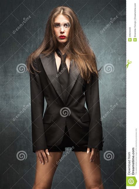 woman in tuxedo jacket stock image image of beautiful