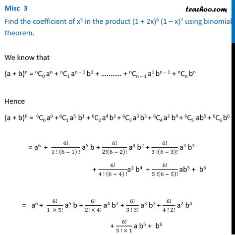 misc 3 find coefficient of x5 in product 1 2x 6 1 x 7
