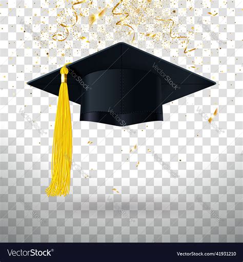 graduation cap  yellow tassel  gold vector image