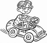 Car Driving Boy Coloring Toy Clipart Pages Small Little Drawing Colouring Drive Cartoon Color Clip Children Boys Print sketch template