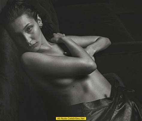 bella hadid sexy and topless black and white set