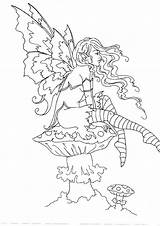 Coloring Pages Brown Fairy Amy Fairies Book Adult Faries Elf Printable Books Color Colouring Grown Ups Fantasy Elves Fae Myth sketch template