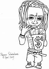 Lil Wayne Drawing Cartoon Getdrawings Paintingvalley sketch template