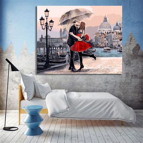 wall art poster hd prints modular kissing lovers romantic pictures