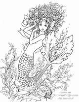 Mermaid Realistic Print Coloring Drawing Pages Illustrations Adults Coloringpagesfortoddlers Mermaids Drawings Printable Color Illustration sketch template