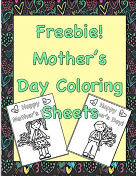 mothers day coloring sheets freebie  behavior  simple tpt