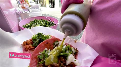 pink and boujee la serves pink tacos in the fashion district ktla