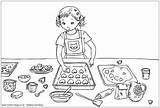 Baking Colouring Cooking Coloring Clipart Pages Adult Girl Valentine Valentines Cookies Printable Kids Sheets Little Activityvillage Activity Colour Cliparts Girls sketch template