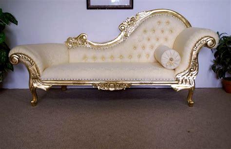 cream  gold chaise lounge dimensions         cm