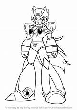 Zero Mega Man Draw Drawing Step Megaman Drawings Tutorial Learn Getdrawings sketch template
