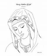 Coloring Pages Mary Mother God Catholic 1st Draw January Drawings Sheets Kids Virgin Drawing Saint Seed Bead Jesus Religious Ave sketch template