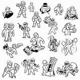 Fallout Vault Boy Clipart Tattoos Cartoon Vector Tattoo Icons Vegas Perks Game Google Result Cliparts Concept Gamer Graphics Clip Clipground sketch template