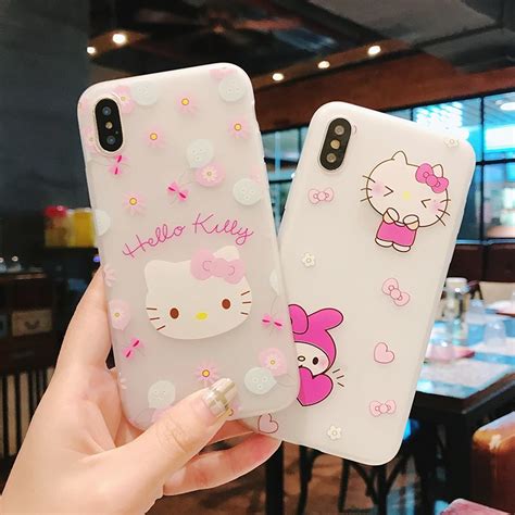 relief frosted soft silicone high quality phone case  kitty  style flower  iphone