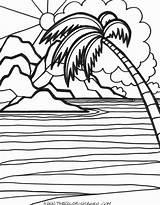 Sunset Coloring Pages Beach Ocean Sunsets Printable Color Sunrise Sun Getcolorings Print Drawing Popular Getdrawings Printables Colorings Colori sketch template