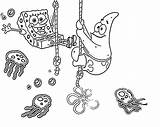 Spongebob Coloring Pages Jellyfish sketch template