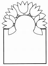 Border Flower Tulip Paper Mothers Pages Kids Mormonshare Crafts sketch template