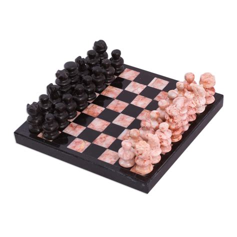 marble chess set  black  pink  mexico black  pink
