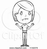 Girl Mad Cartoon Teenage Clipart Adolescent Coloring Cory Thoman Vector Outlined Angry Royalty 2021 Clipartof sketch template