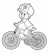 Riding Bicycle Cartoon Kid Coloring Pages Bike Stock Children Illustration Color Kids Girl Printable sketch template