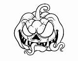 Pumpkin Coloring Terrifying Halloween Coloringcrew sketch template