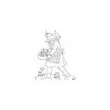 Picking Flowers Girl Coloring Flower Spring sketch template