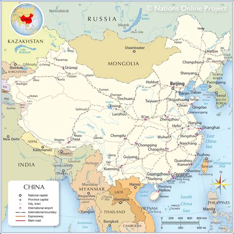 political map  china nations  project
