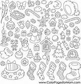 Christmas Coloring Pages Adult Printable Collage Colorpagesformom Doodles sketch template