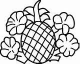 Coloring Pineapple Pages Flowers Fruits Vegetables Pea Potatoes Wecoloringpage sketch template