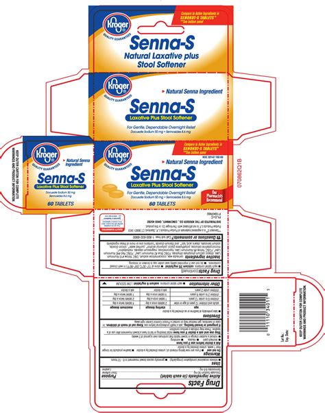 senna   kroger  sennosides mg docusate sodium mg tablet