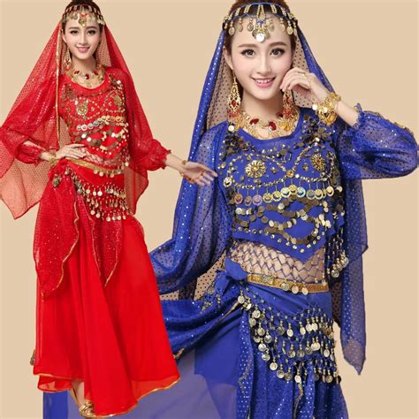 oriental bollywood indian belly dance costumes 7pcs set women dancing