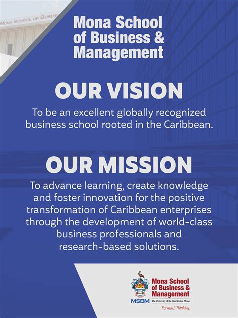 Mission And Vision Mona School Of Business And Management